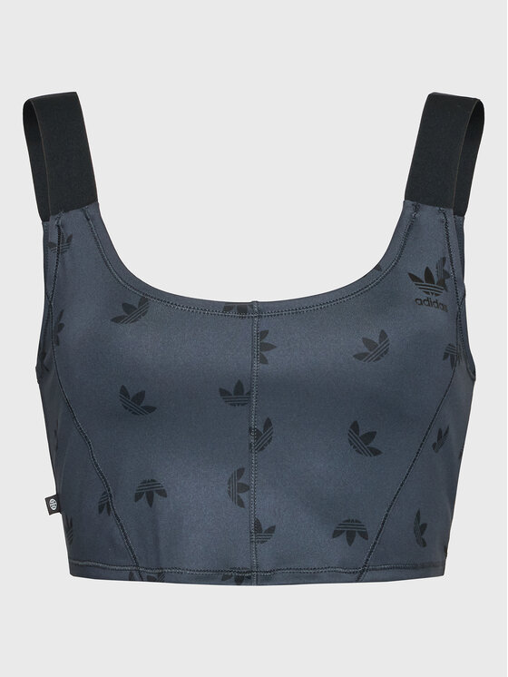 adidas adidas Топ Allover Print Corset HL9159 Сірий Slim Fit