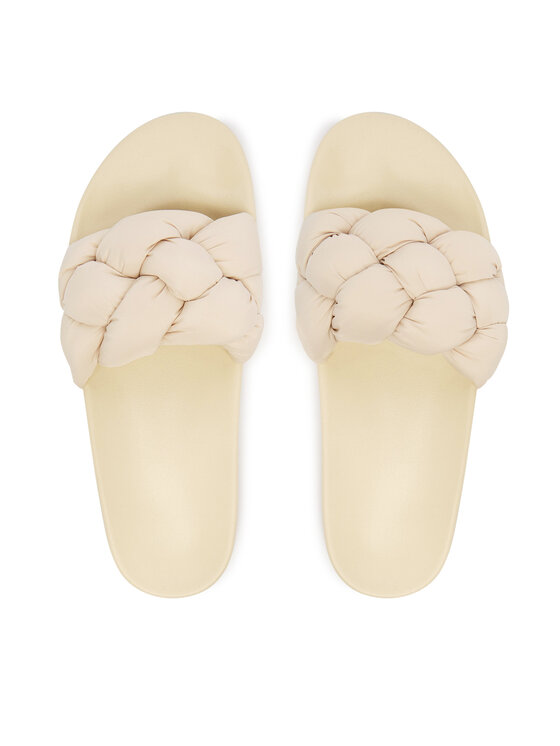 Tommy Jeans Şlapi Tommy Jeans Tjw Braided Slides EN0EN02975 Écru