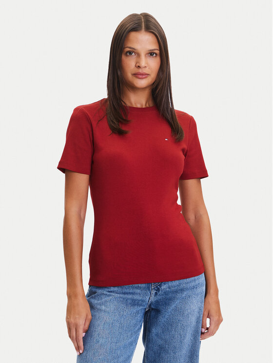 Tommy Hilfiger Tommy Hilfiger Camiseta New Cody WW0WW40587 Rojo Slim Fit