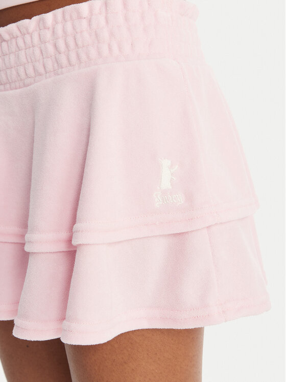 Juicy Couture Juicy Couture Mini sijonas Smocked Terry JCGGS126006 Rožinė Regular Fit