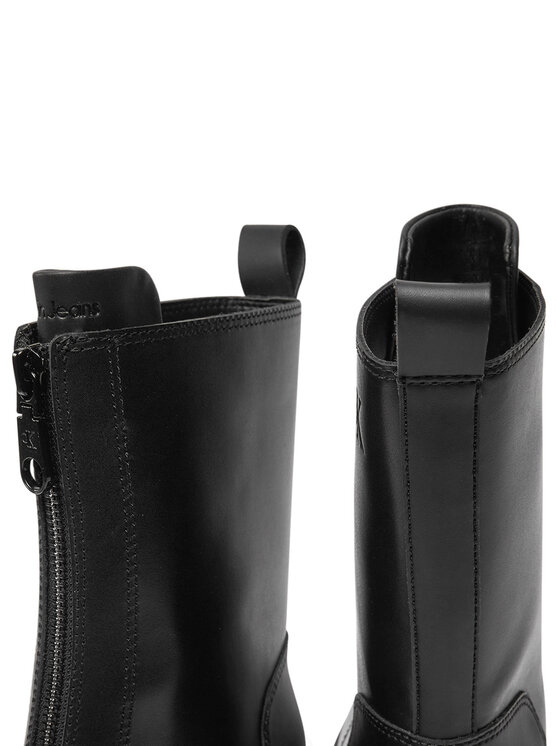 Calvin Klein Jeans Bokacsizma Calvin Klein Jeans Chunky Heeled Zip YW0YW01541 Fekete