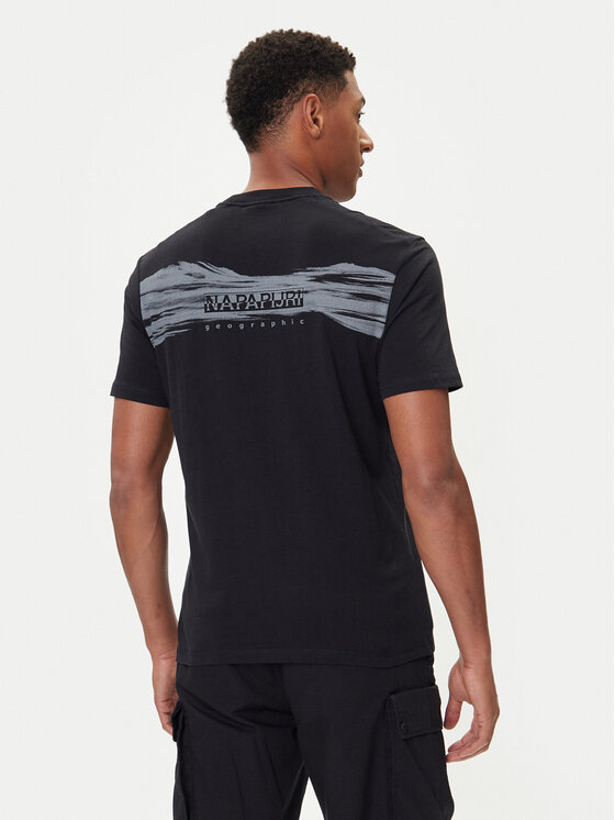 Napapijri Napapijri Camiseta S-Back Graphic NP0A88SU Negro Regular Fit