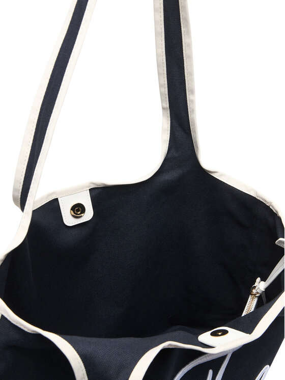 Tommy Hilfiger Borsetta Tommy Hilfiger Th Summer Tote Canvas AW0AW18398 Blu scuro