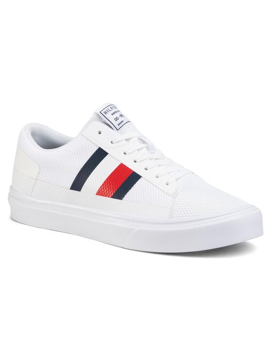 Tommy Hilfiger Сникърси Tommy Hilfiger Lightweight Stripes Knit Sneaker FM0FM02689 Бял