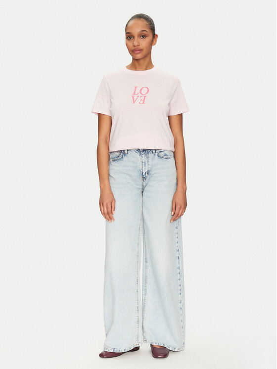 Pieces Pieces Футболка Skylar 17155376 Рожевий Regular Fit