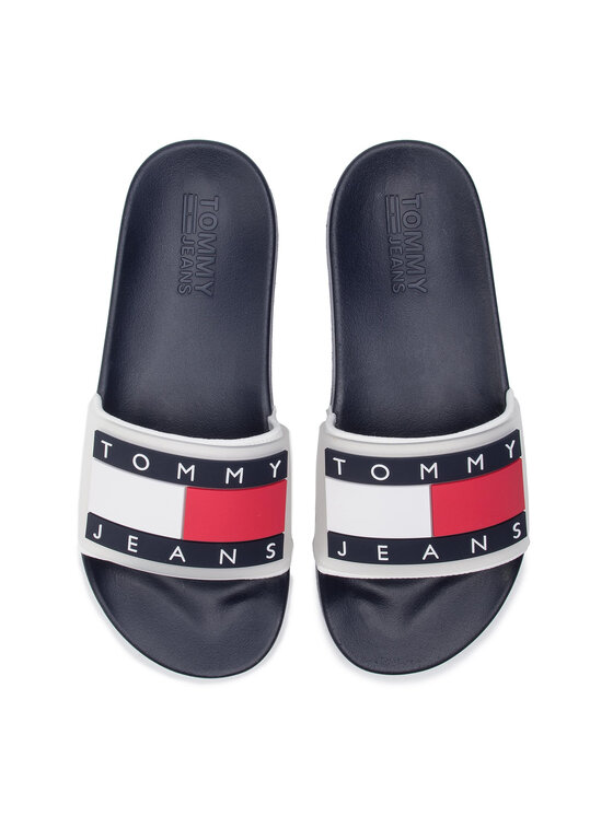 Tommy Jeans Iešļūcenes Tommy Jeans Translucent Flag Pool SLide EM0EM00292 Balts