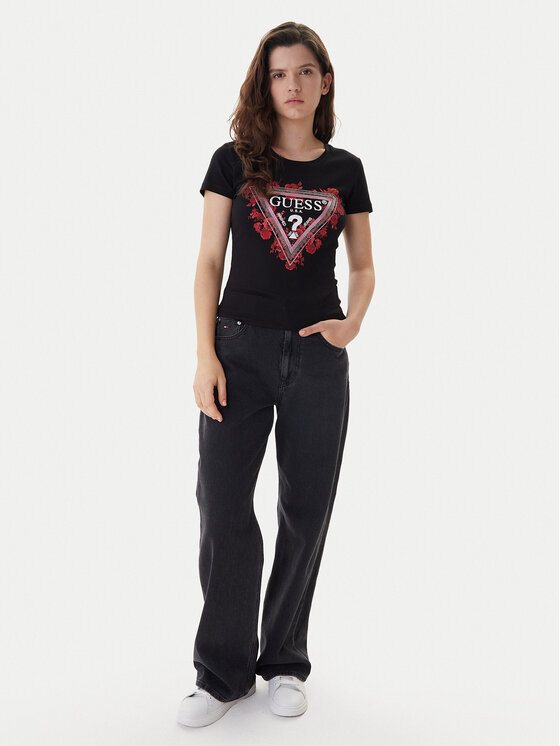 Guess Guess Camiseta W6RI23 J1314 Negro Regular Fit