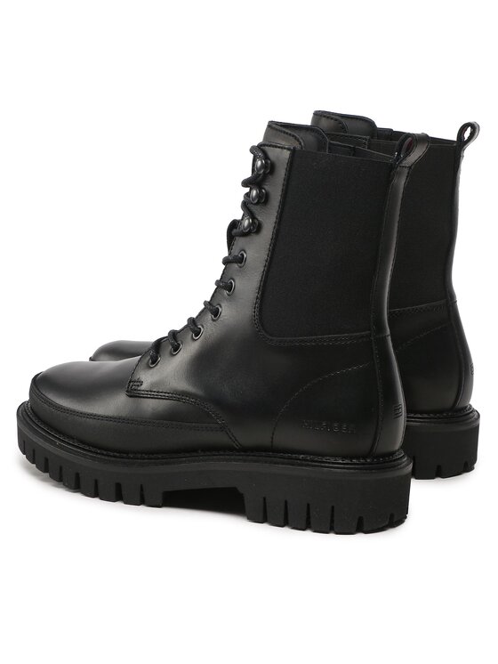Tommy Hilfiger Scarponcini Tommy Hilfiger Premium Casual Chunky Lth Boot FM0FM04187 Nero