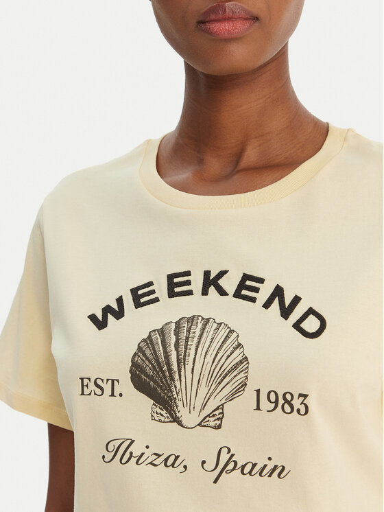 Weekend Max Mara Weekend Max Mara Marškinėliai Bora 2615971042 Geltona Regular Fit