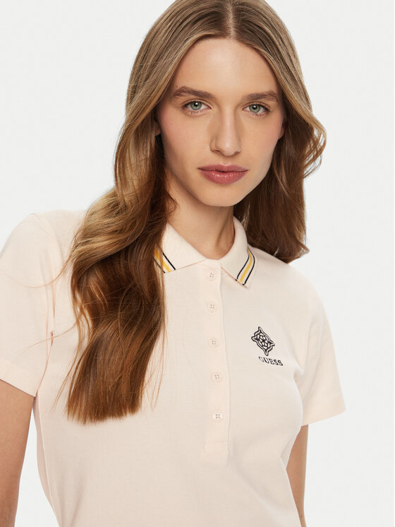 Guess Guess Polo majica V5RP02 KCOK1 Écru Regular Fit