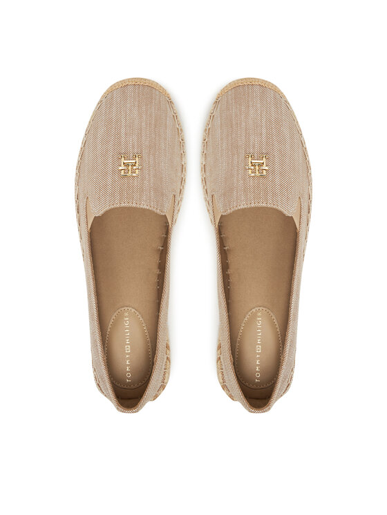Tommy Hilfiger Espadrilky Tommy Hilfiger Chambray Espadrille FW0FW08539 Béžová
