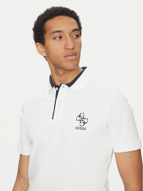 Guess Guess Поло M5GP60 K7O64 Білий Slim Fit