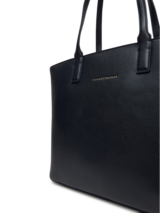 Tommy Hilfiger Ročna torba Tommy Hilfiger Th Logotape Tote AW0AW17449 Mornarsko modra