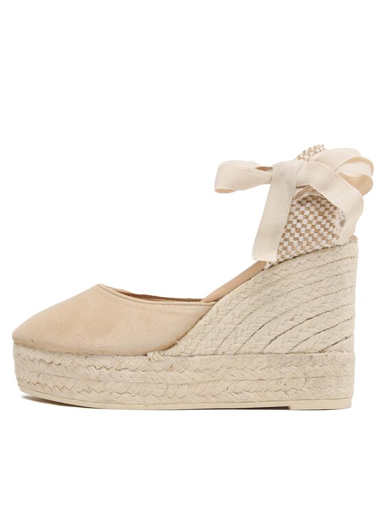 Manebi Еспадрильї Manebi Soft Suede Wedge Espadrilles M 1.1 WV Бежевий