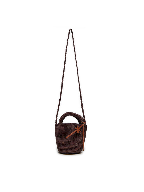 Manebi Torebka Manebi Handcrafted Raffia Summer Bag Mini V 7.4 AM Brązowy