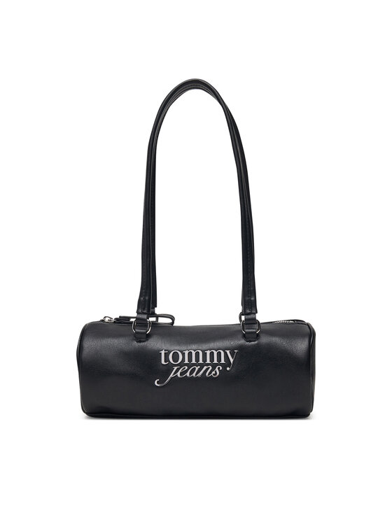 Tommy Jeans Geantă Tommy Jeans Tjw Bold Script Shoulder Barrel AW0AW19055 Negru