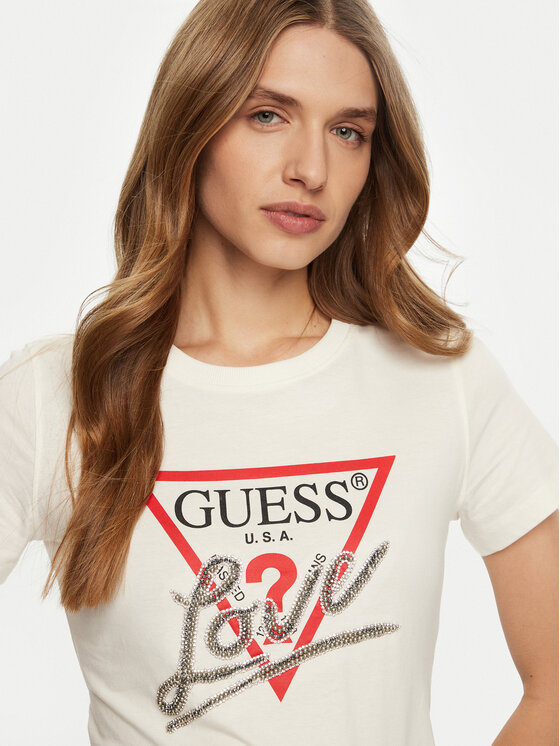 Guess Guess Футболка W5RI10 I3Z14 Écru Regular Fit