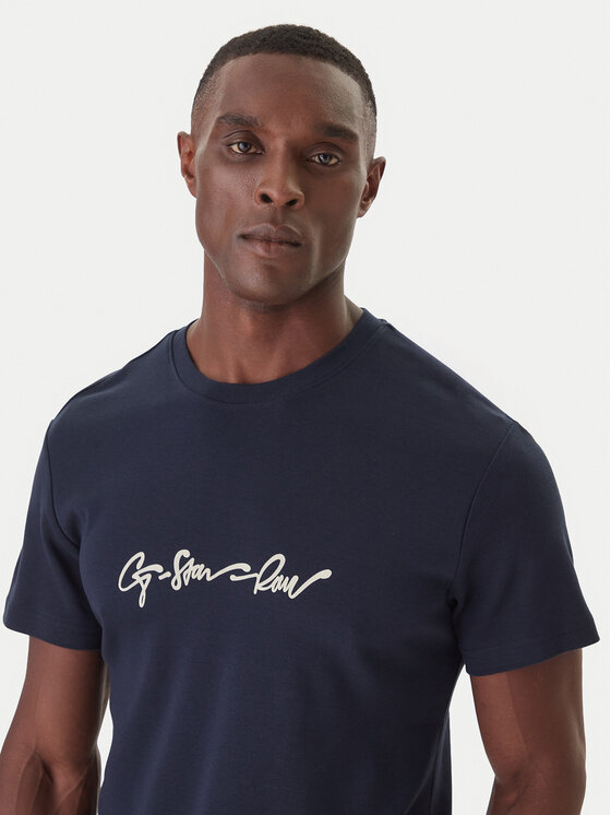 G-Star Raw G-Star Raw Majica G-Script D25150-C812 Mornarsko modra Regular Fit