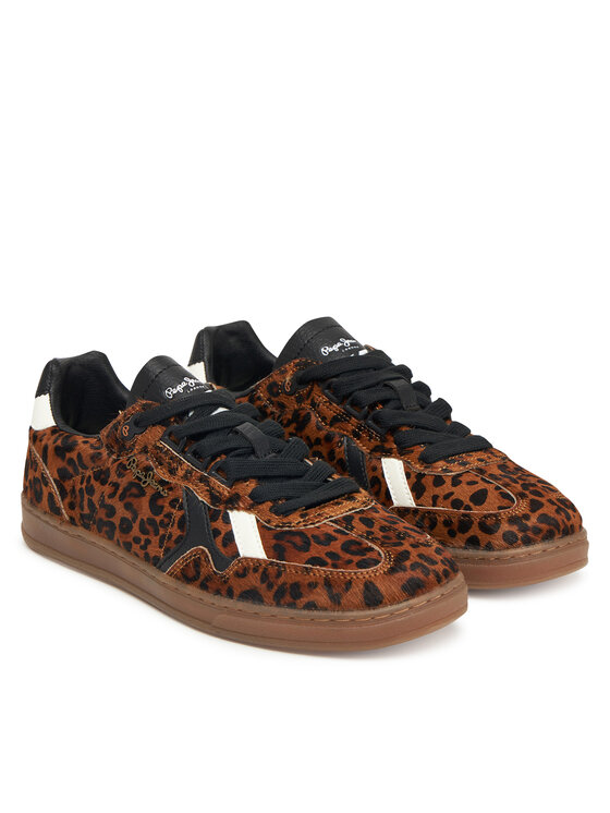 Pepe Jeans Sneakersy Pepe Jeans Ball Print W PLS000013 Brązowy