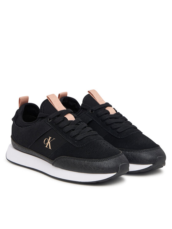 Calvin Klein Сникърси Calvin Klein Retro Runner Sock Laceup Neo Mix HW0HW03250 Черен