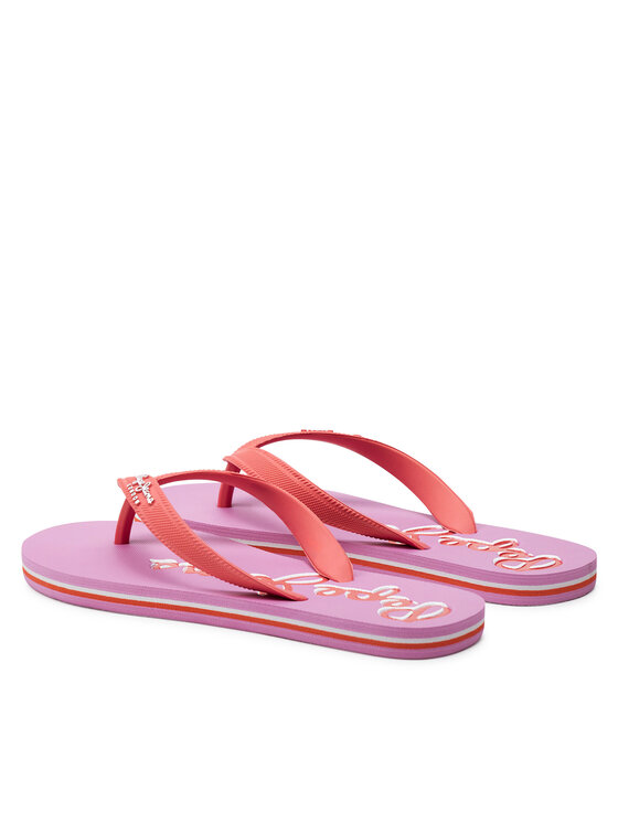 Pepe Jeans Žabky Pepe Jeans Bay Beach Brand W PLS70157 Červená