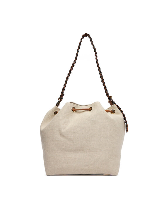 Tommy Hilfiger Ročna torba Tommy Hilfiger Th Elev Summer Bucket Canvas AW0AW18631 Bež