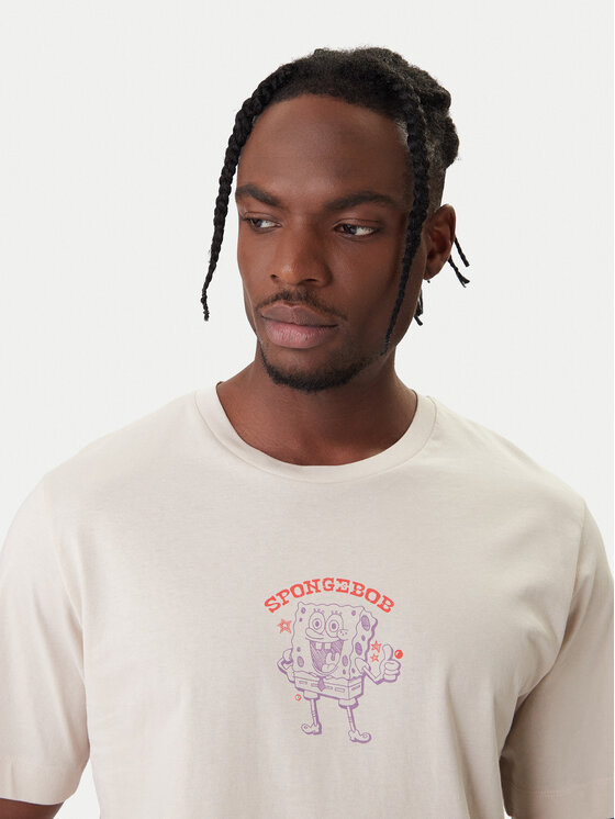 Jack & Jones Jack & Jones Camiseta Spongebob 12286631 Beis Relaxed Fit