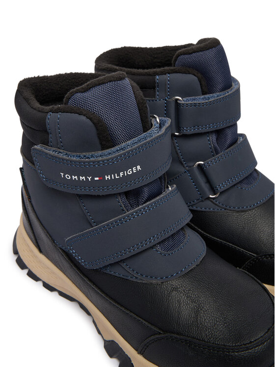 Tommy Hilfiger Sniega zābaki Tommy Hilfiger Velcro Bootie T1X5-34134-1592 S Melns