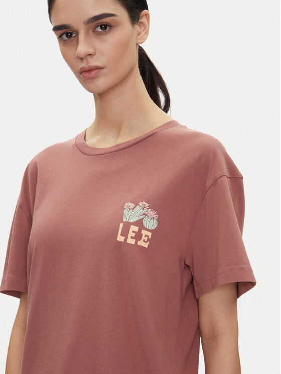 Lee Lee Футболка Vintage 112363834 Рожевий Relaxed Fit