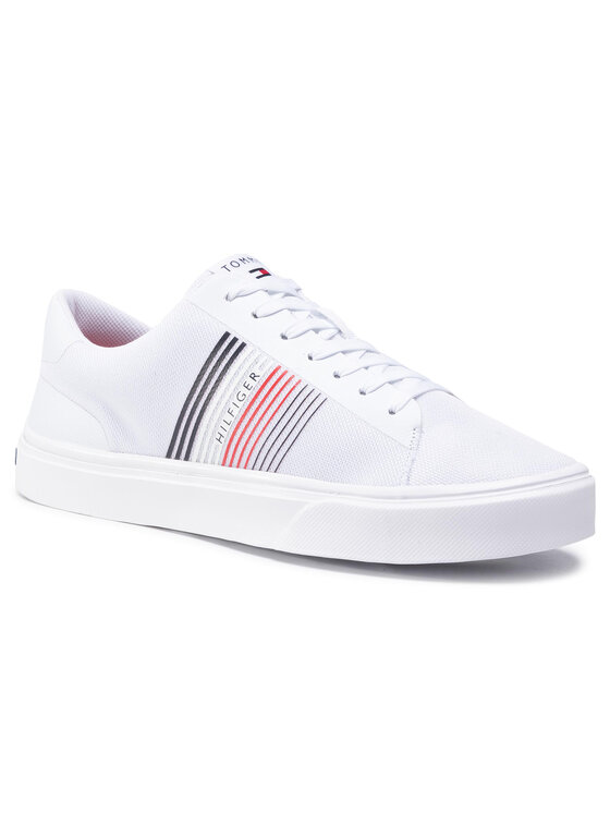 Tommy Hilfiger Tenisky Tommy Hilfiger Lightweight Stripes Knit Sneaker FM0FM02836 Bílá