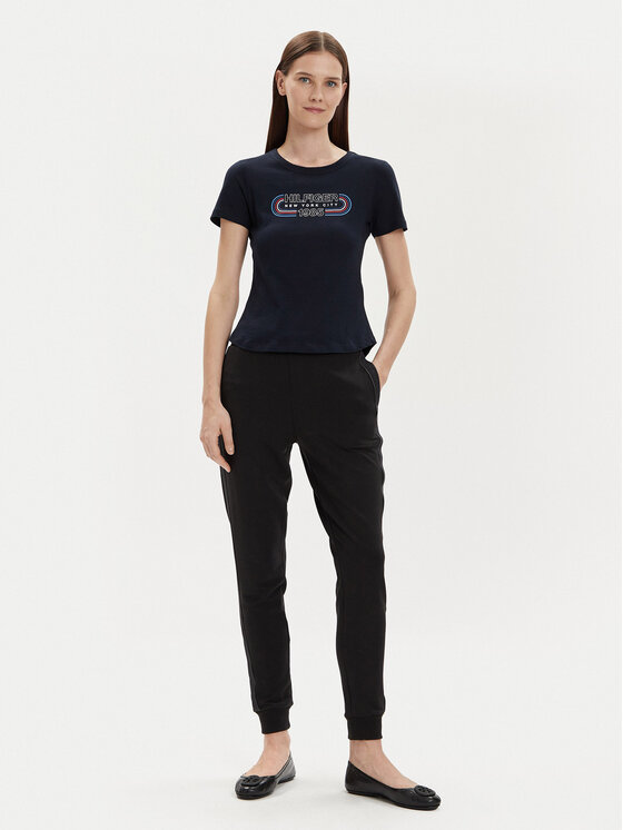 Tommy Hilfiger Tommy Hilfiger T-shirt Archive Track WW0WW41203 Blu scuro Slim Fit