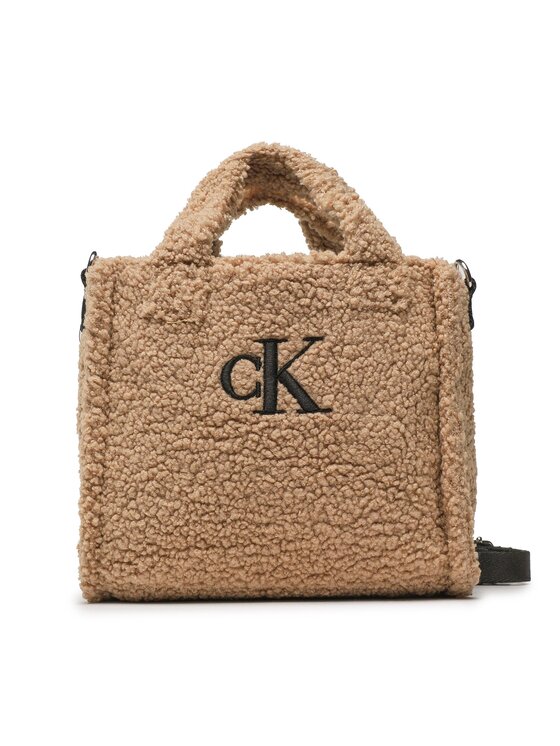 Calvin Klein Jeans Kabelka Calvin Klein Jeans Teddy Tote Bag IU0IU00355 Hnědá