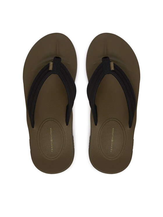 Tommy Hilfiger Chancletas Tommy Hilfiger Molded Hilfiger Lth Beach Sandal FM0FM05802 Negro