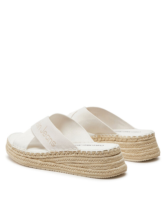 Calvin Klein Jeans Espadrile Calvin Klein Jeans Sporty Wedge Rope Sandal Mr YW0YW01364 Alb