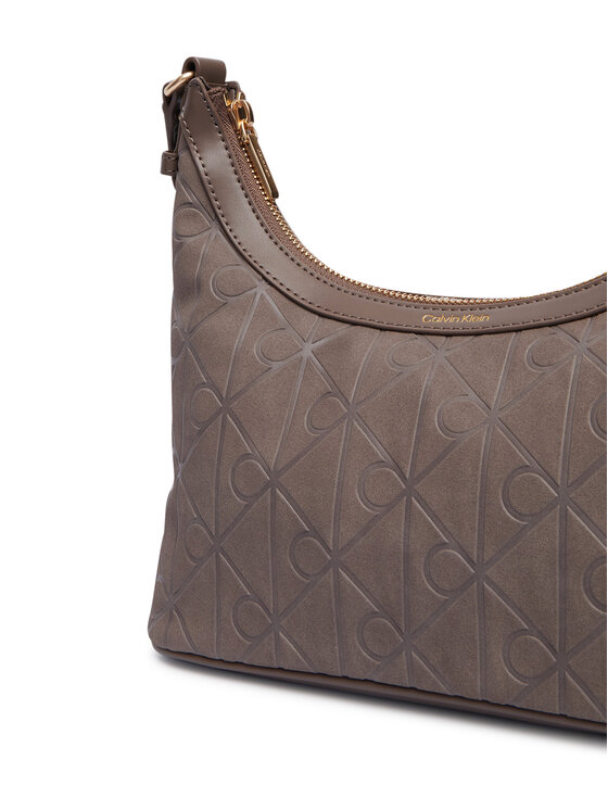 Calvin Klein Bolso Calvin Klein Emblem Aop Sueded Shoulder Bag LV04F3880G Beis