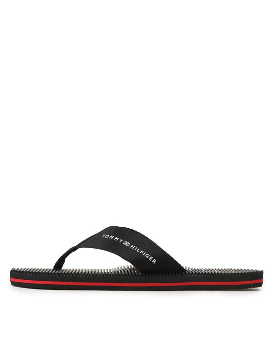 Tommy Hilfiger Čības uz pirksta Tommy Hilfiger Massage Footbed FM0FM04474 Melns