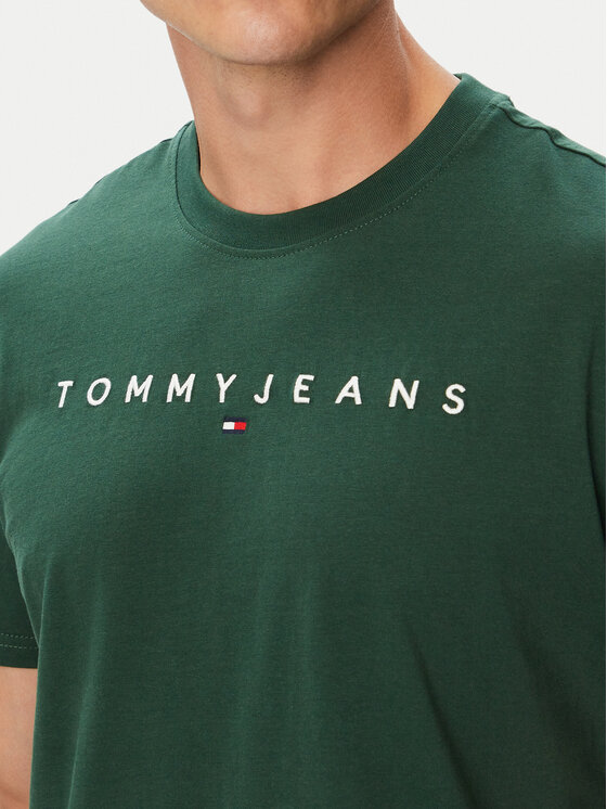 Tommy Jeans Tommy Jeans Camiseta Linear Logo DM0DM20744 Verde oscuro Regular Fit