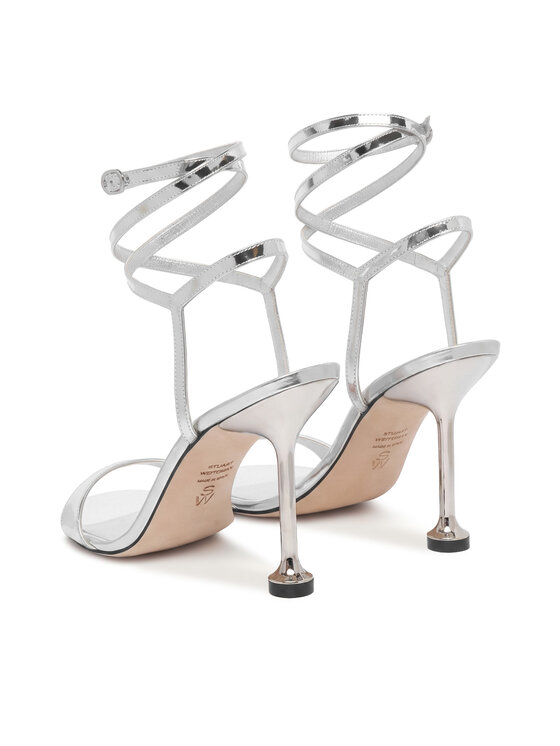 Stuart Weitzman Босоніжки Stuart Weitzman Naudistini Wrap 100 SM911 Срібний