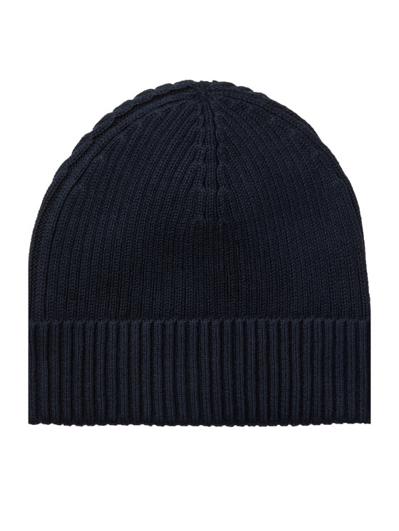 Calvin Klein Kapa Calvin Klein Patch Chunky Rib Cotton Beanie LV04D8053G Tamnoplava