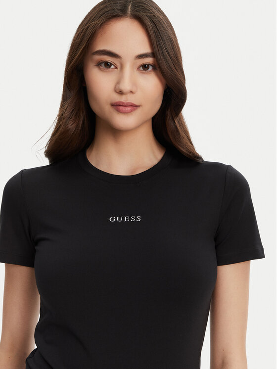 Guess Guess Футболка V5RI10 KCD02 Чорний Regular Fit