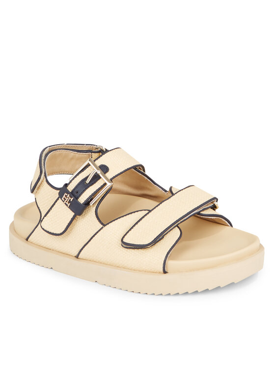 Tommy Hilfiger Sandali Tommy Hilfiger Rafia Sporty Sandal FW0FW07896 Beige