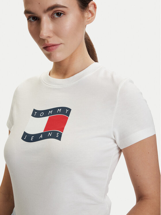 Tommy Jeans Tommy Jeans Camiseta DW0DW22781 Crema Regular Fit