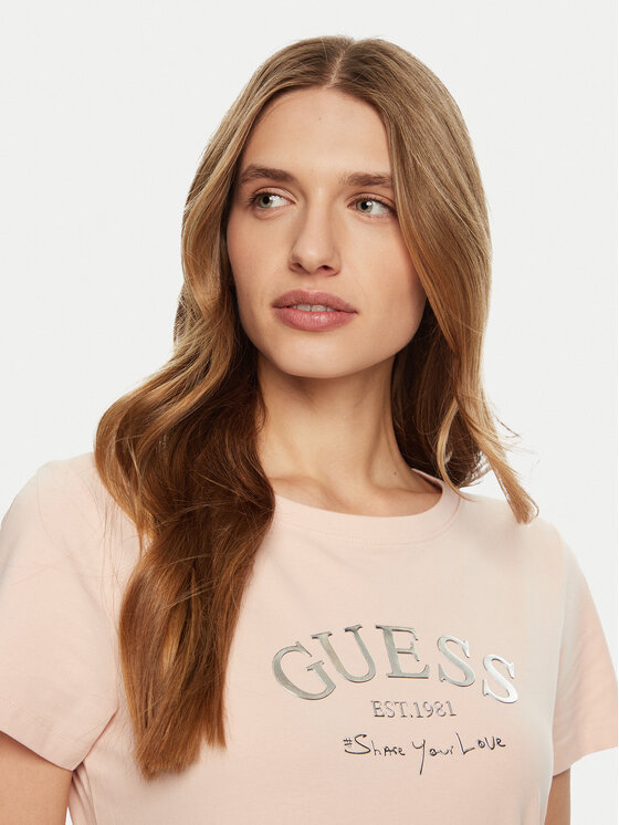 Guess Guess Футболка V5RI16 J1314 Рожевий Regular Fit