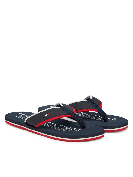 Tommy Hilfiger Šlepetės per pirštą Tommy Hilfiger Tumble Beach Sandal FM0FM05710 Tamsiai mėlyna