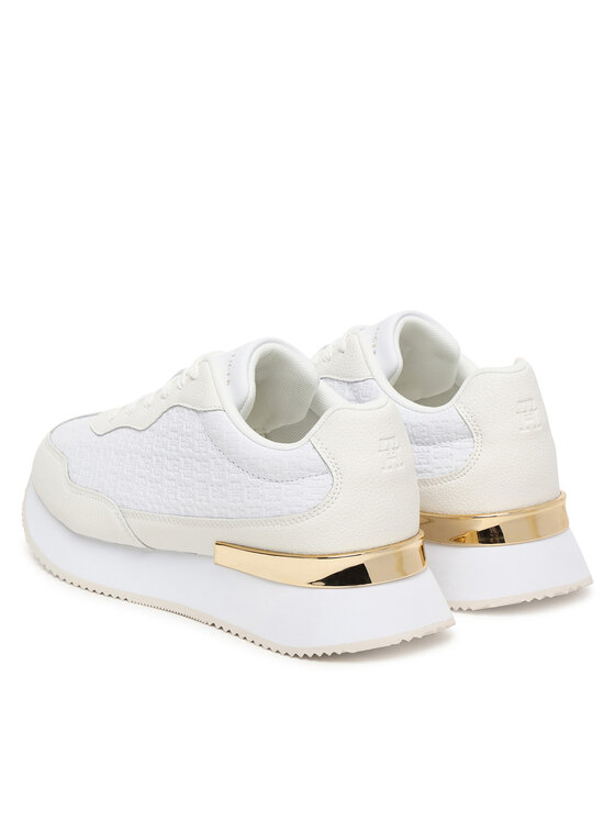 Tommy Hilfiger Snīkeri Tommy Hilfiger Th Chic Monogram Runner FW0FW09464 Balts