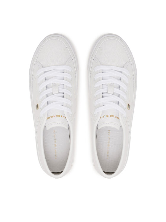 Tommy Hilfiger Zapatillas Tommy Hilfiger Platform Vulc Piping Ltr FW0FW09393 Blanco