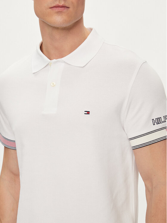 Tommy Hilfiger Tommy Hilfiger Polo Flag MW0MW34780 Blanco Slim Fit