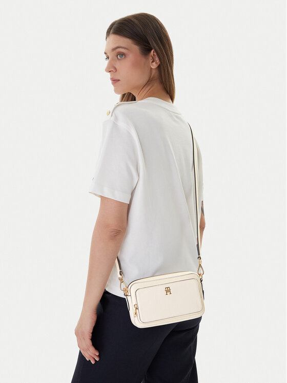Tommy Hilfiger Τσάντα Tommy Hilfiger Th Icon Camera Bag AW0AW18120 Εκρού