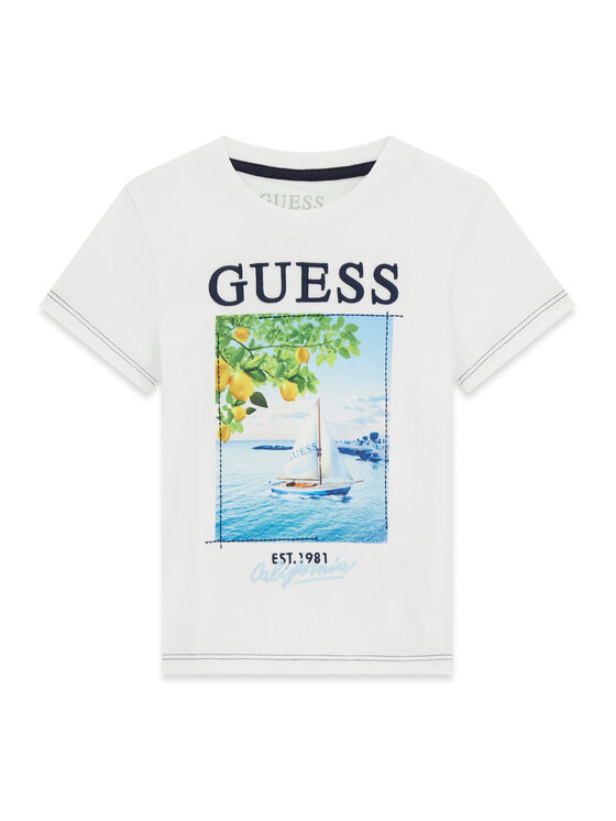 Guess Guess Majica N6GI07 K8HM4 Bela Regular Fit