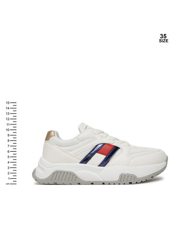 Tommy Hilfiger Sneakersy Tommy Hilfiger Flag Low Cut Lace-Up Sneaker T3A9-33550-1697 S Biela